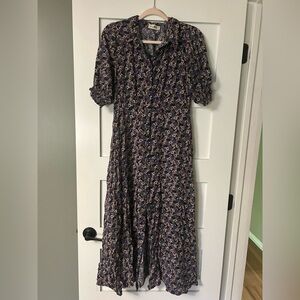 NATURAL LIFE Floral Maxi Dress - Dark Blue and Purple